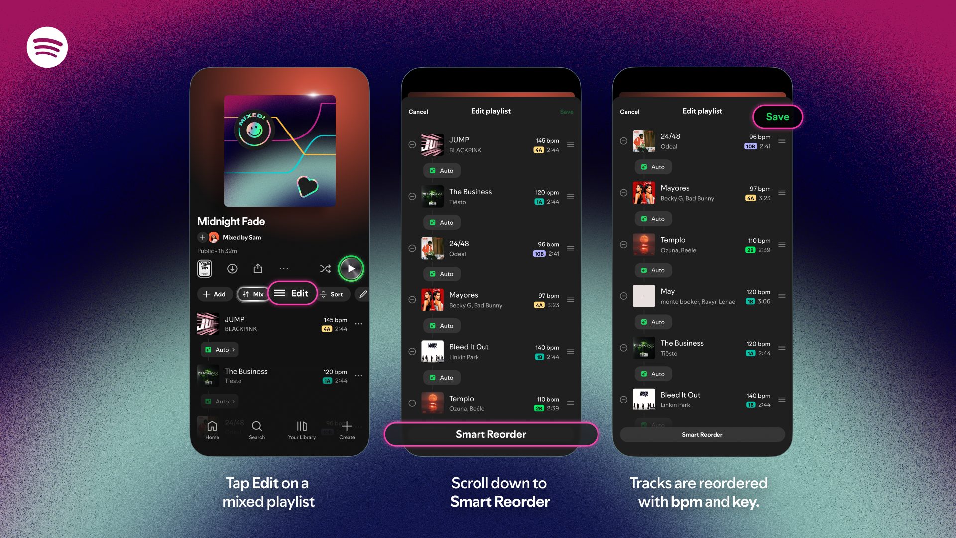 Spotify launches Smart Reorder, matching key and BPM for seamless ...